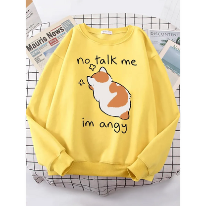 Kawaii "Im Angy" Cat Hoodie