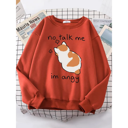 Kawaii "Im Angy" Cat Hoodie