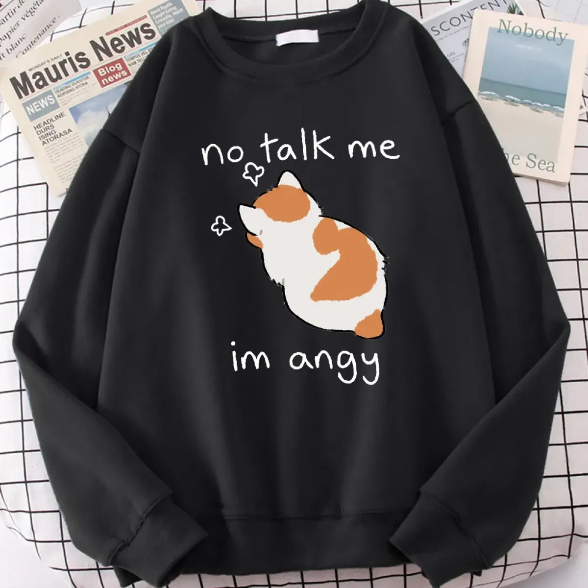 Kawaii "Im Angy" Cat Hoodie