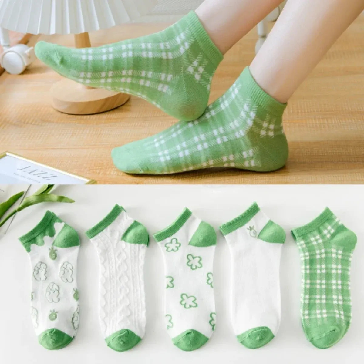 Ankle Boat Socks for Women - Breathable Spring Autumn Casual Socks