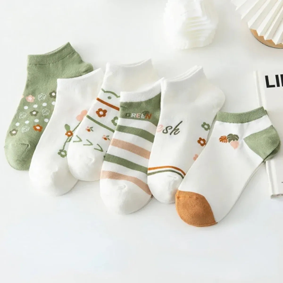 Ankle Boat Socks for Women - Breathable Spring Autumn Casual Socks