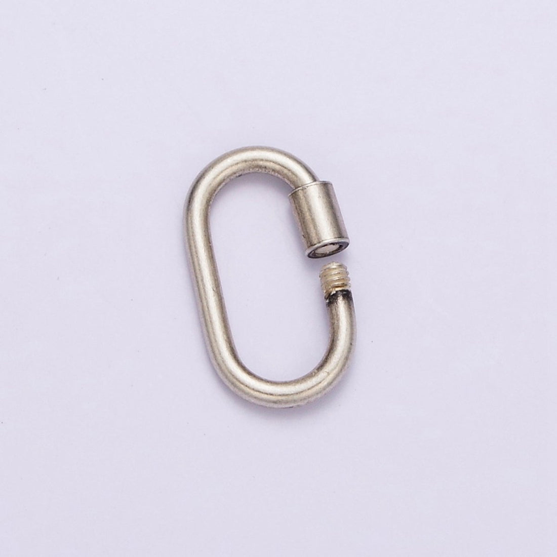 Antique Silver Carabiner s925 Sterling Silver Dainty Screw Lock Clasp for Jewelry Making SL-299