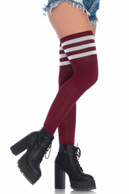Striped Thigh High Stockings