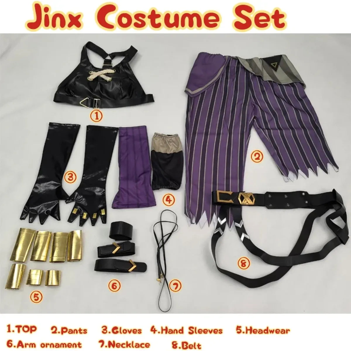 Arcane Jinx Cosplay Costume – LOL Season 2 Loli Outfit with Wig &amp; Accessories