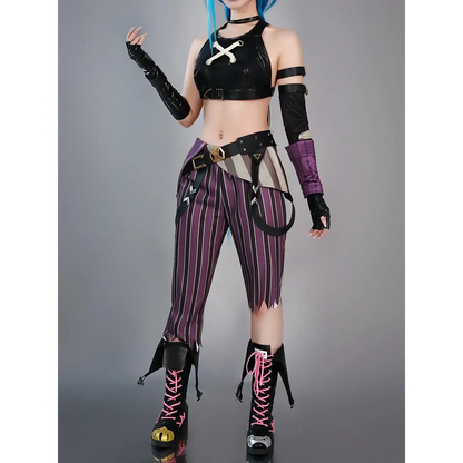 Arcane Jinx Cosplay Costume – LOL Season 2 Loli Outfit with Wig &amp; Accessories