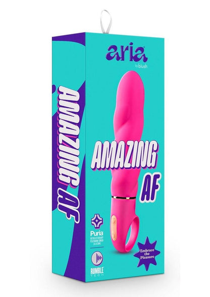 Aria Amazing AF Silicone Vibrator - Fuchsia Rumble Tech