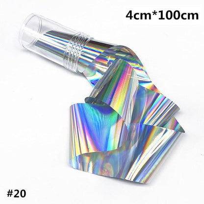 Aurora Nails Glass Foil Film Sticker Cellophane Paper Korean Nail Trend Design Ice Cube Manicure Accessories Heart Nail Art Stickers Glitter Decals Decoration Stickers Glitter Decals Love Nail Sequins Laser Heart Nail Supplies Sparkle Nail