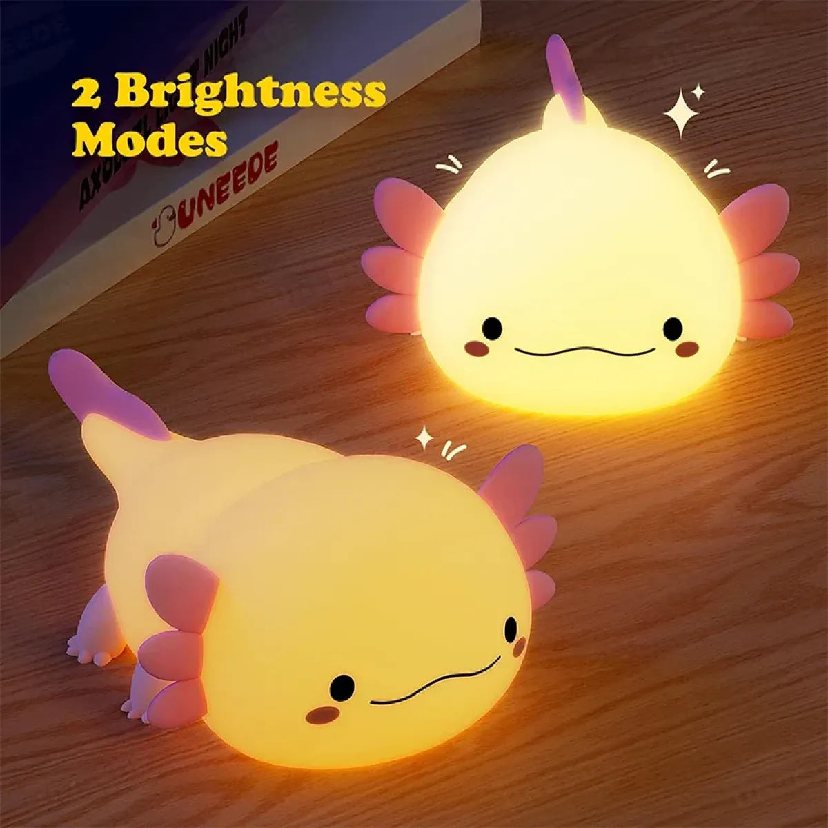Axolotl Night Light – USB Rechargeable Silicone Touch Lamp