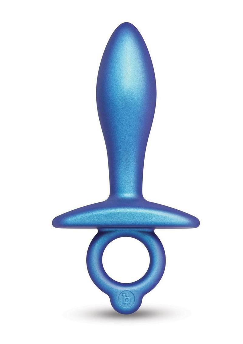 b Vibe Butties Slide Silicone Butt Plug Navy Blue