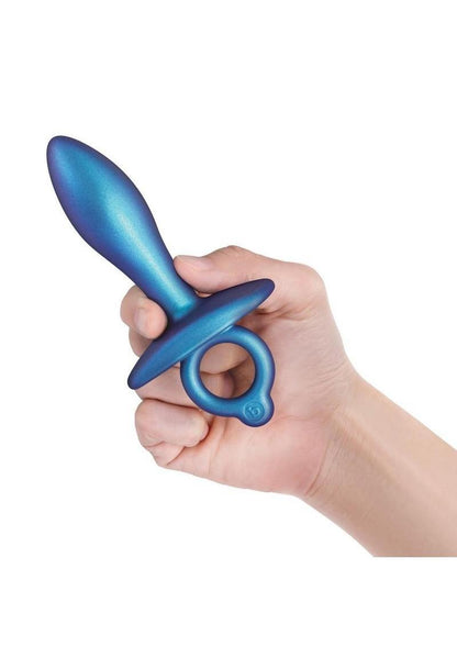 b Vibe Butties Slide Silicone Butt Plug Navy Blue
