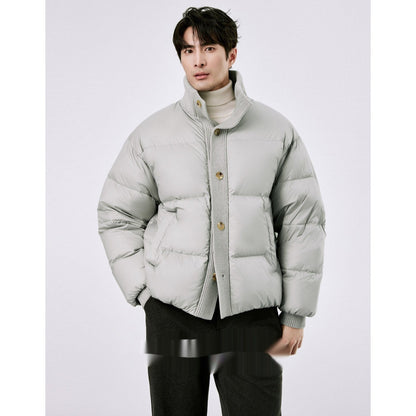 Lightweight White Duck Down Stand Collar Down Jacket