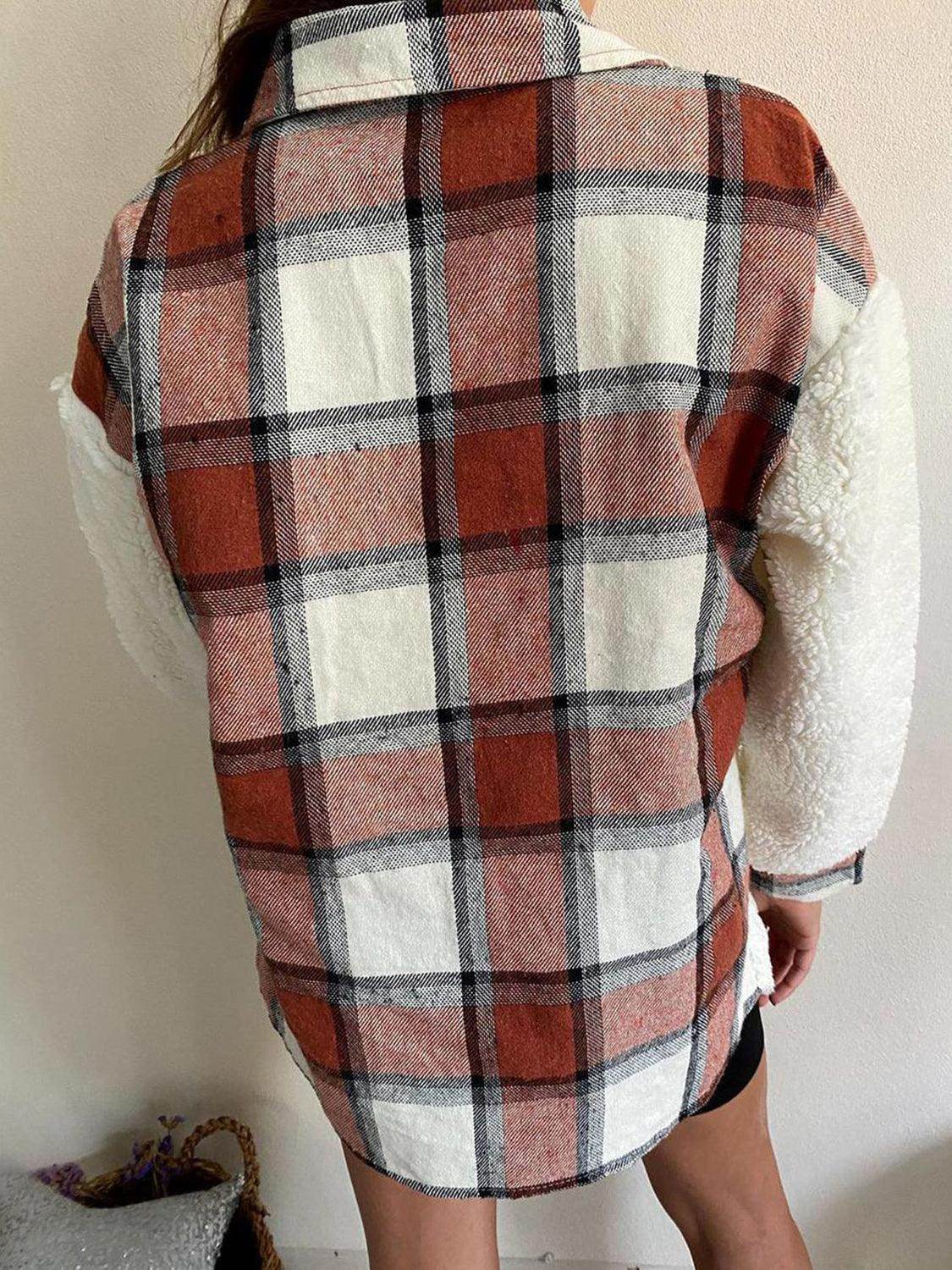 Fuzzy Button Up Long Sleeve Jacket for Cozy Style