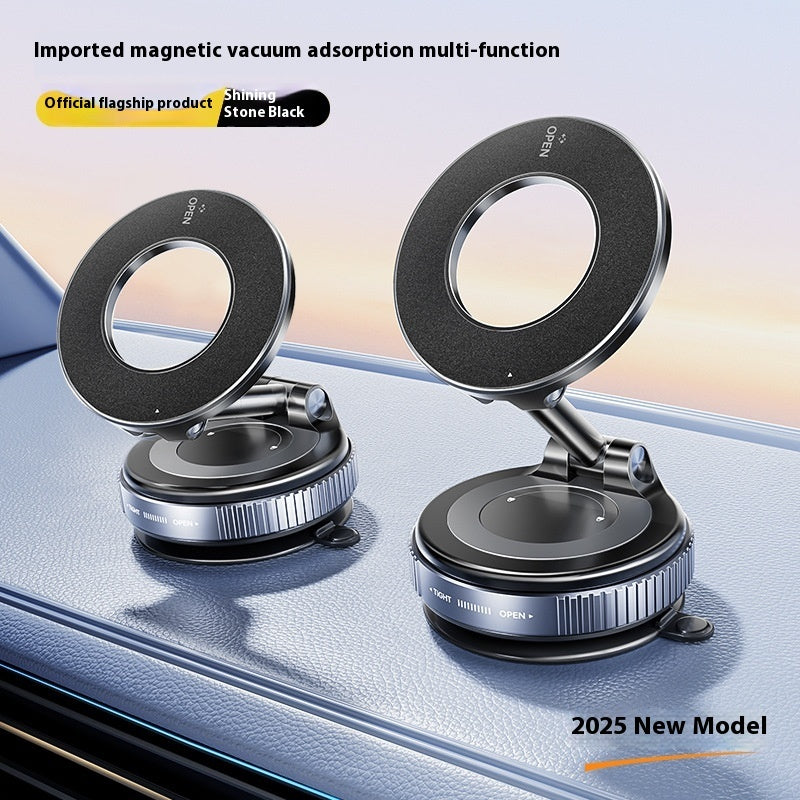 Magnetic Phone Holder With Vacuum Suction Foldable Adjustable Car Mount Magnetic Bracket Suction Nonslip For Busy Commuters