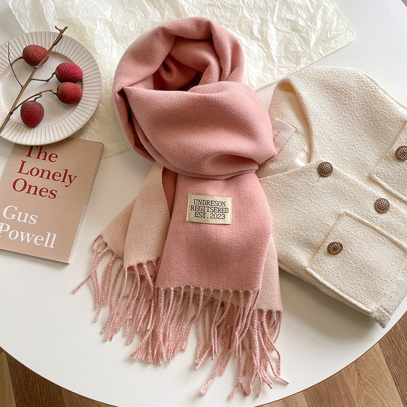 Double-sided Artificial Cashmere Scarf Women&