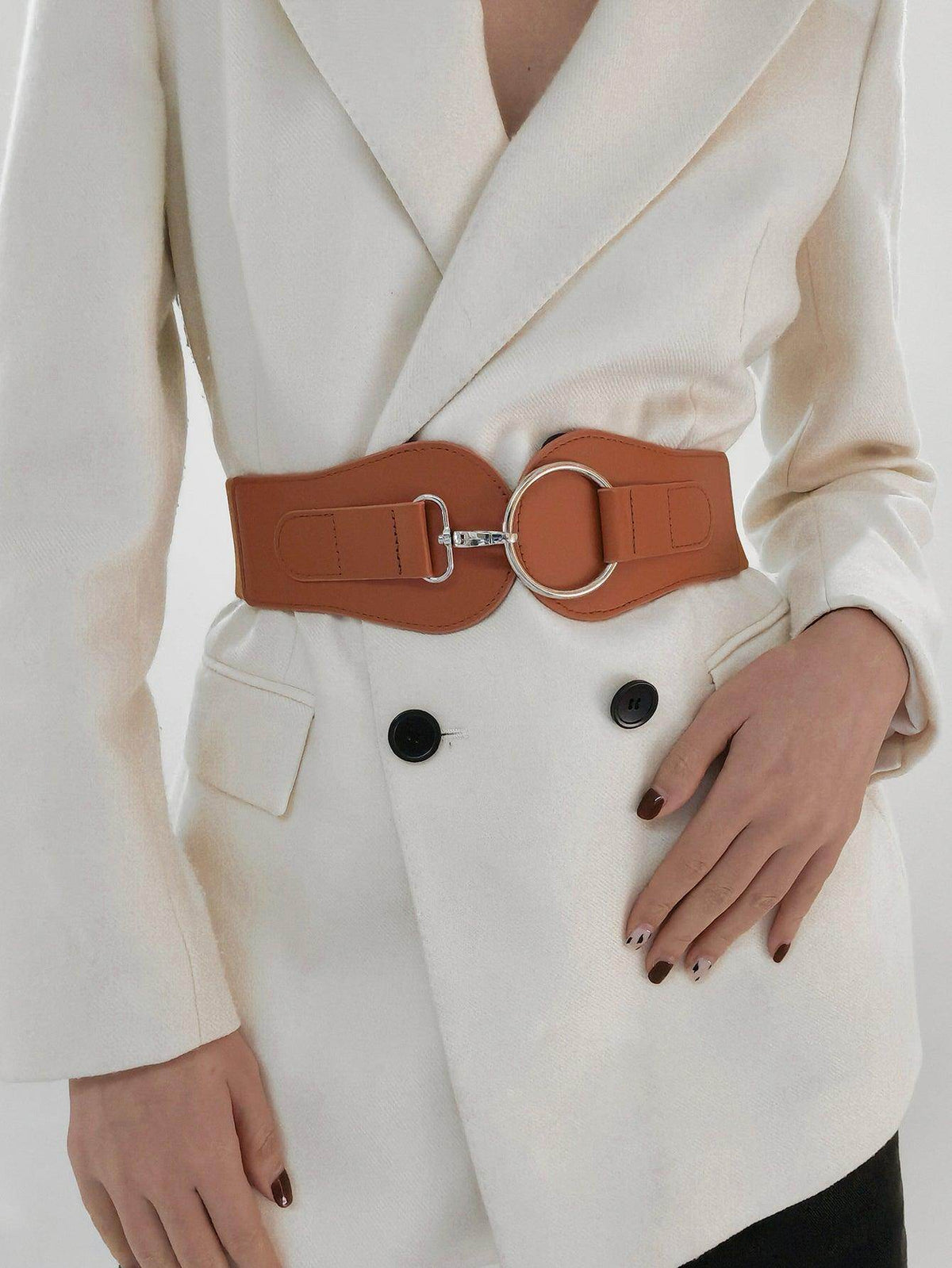 PU Elastic Wide Belt for Comfortable Fashion Fit