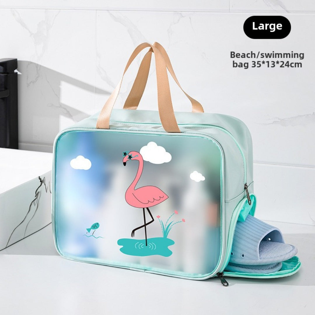 Cosmetics storage bag, wet and dry separation toilet bag, fitness transparent waterproof cosmetic bag, transparent makeup purse,Makeup bag with compartments,