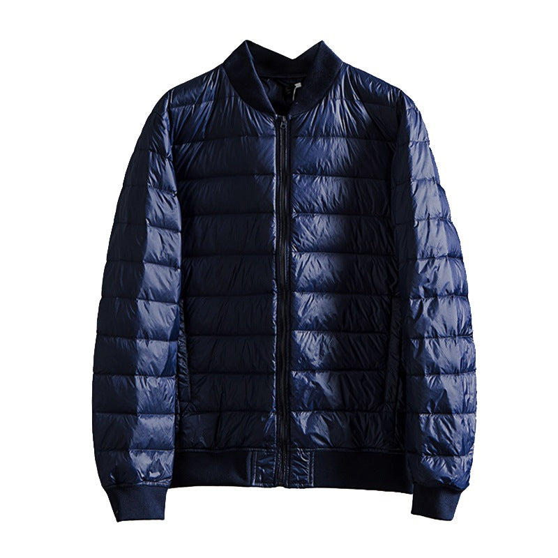Lightweight Down Jacket With A Baseball Collar