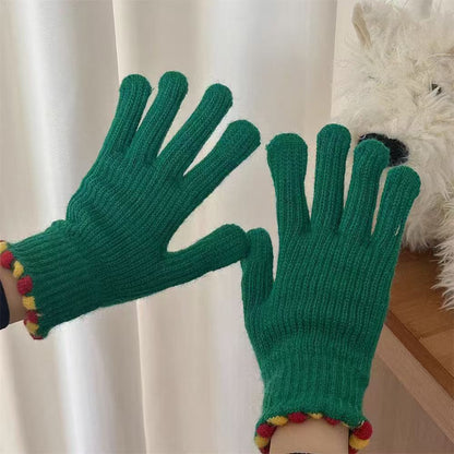 Winter Fingerless Knitted Gloves Touchscreen Warm Windproof
