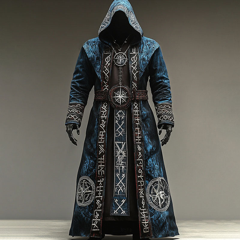 Abstract Long-sleeved Cape Coat For Casual Men&