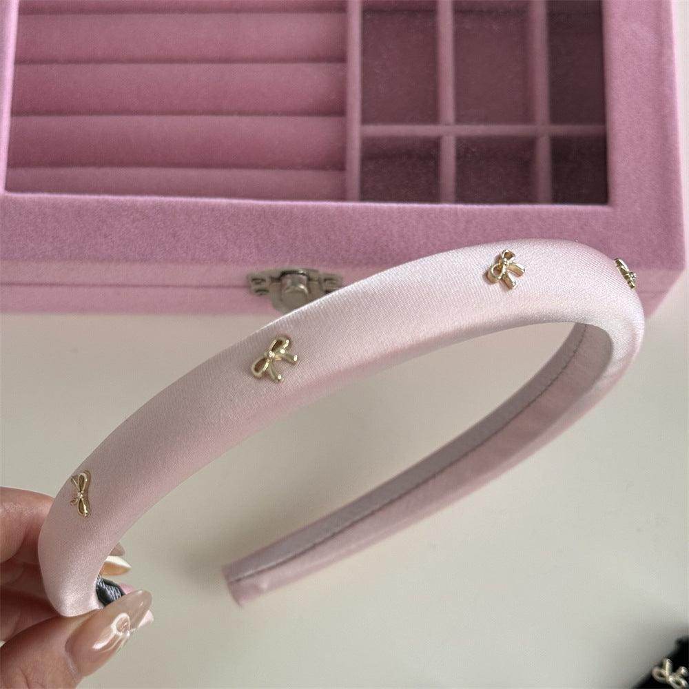Alloy Bow Trim Headband for Stylish Hair Accessory