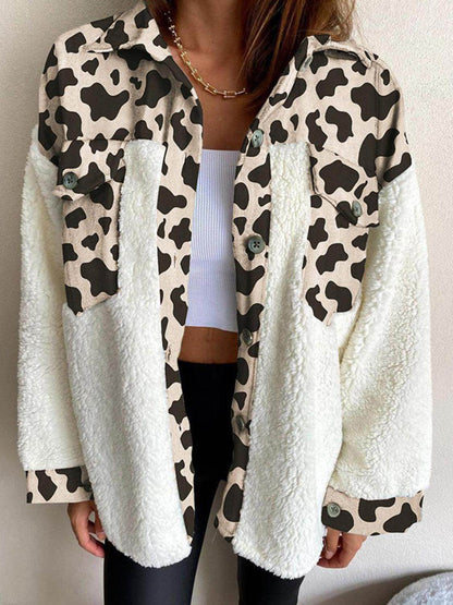 Fuzzy Button Up Long Sleeve Jacket for Cozy Style