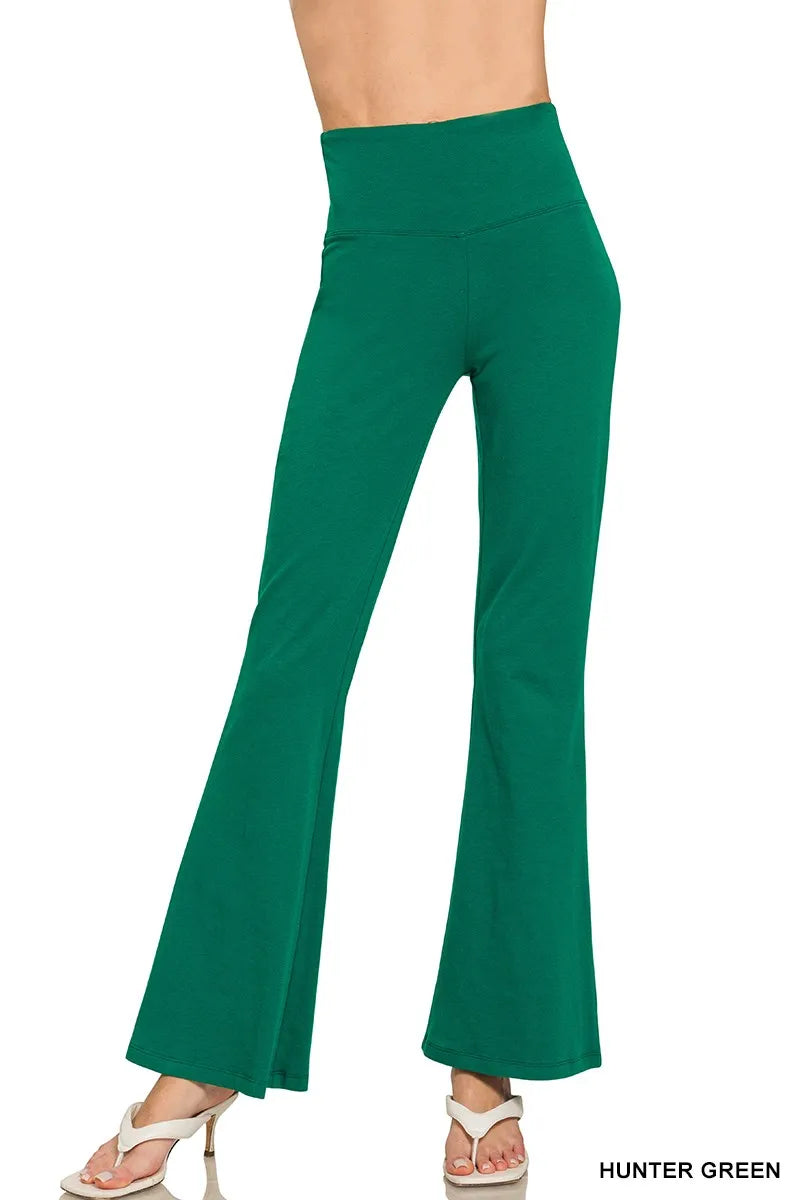 Zenana Wide Waistband Yoga Flare Pants