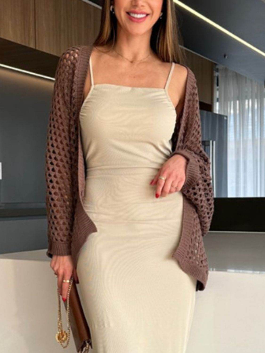 Hollow Out Open Front Cover-Up