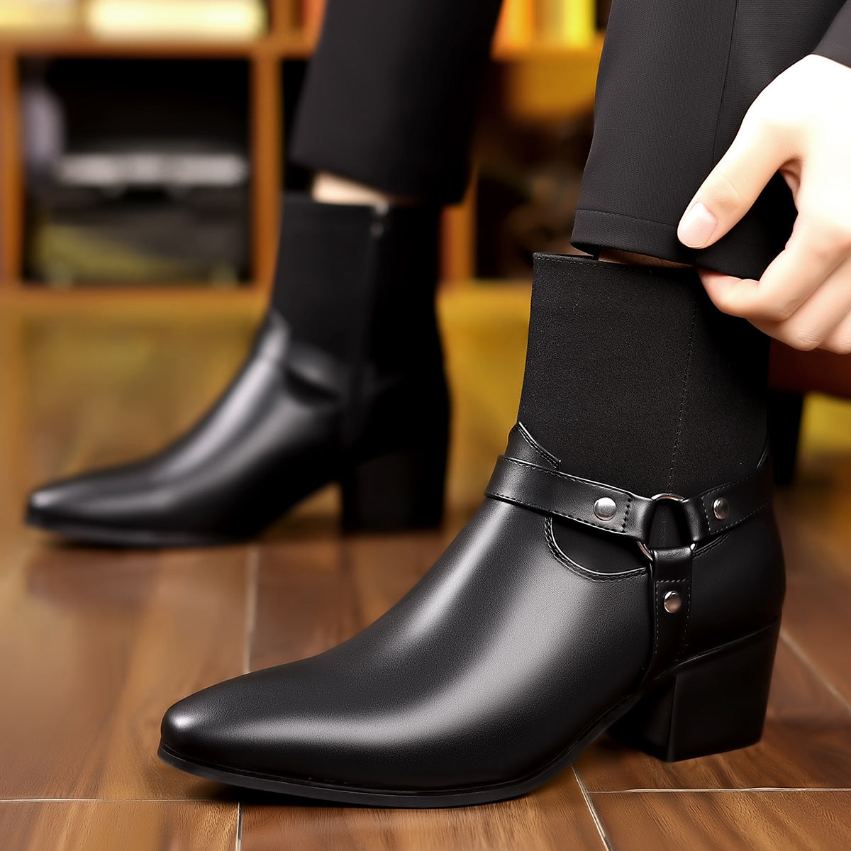 Fashionable British-style Pointed-toe Casual Mens Boots