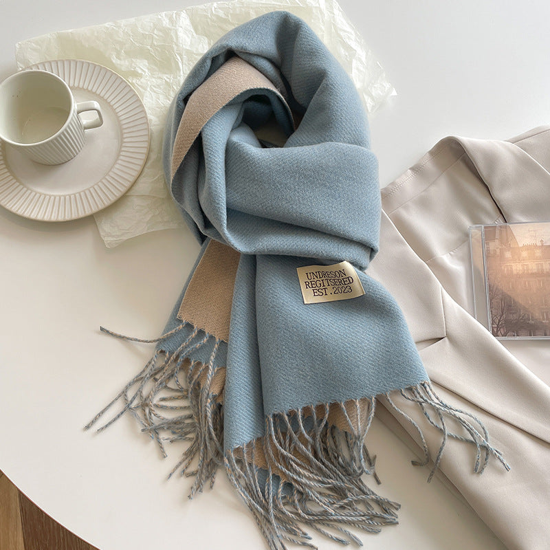 Double-sided Artificial Cashmere Scarf Women&