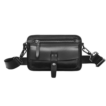 Mens Multi-Use Small Shoulder Bag Made From Full-Grain Cowhide Leather