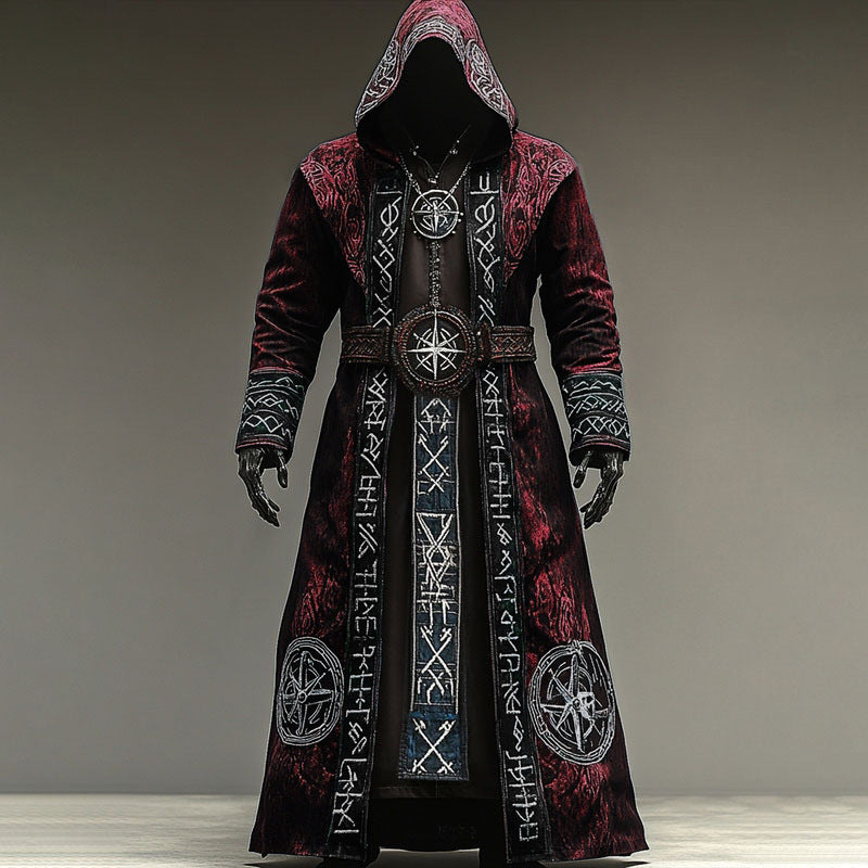 Abstract Long-sleeved Cape Coat For Casual Men&