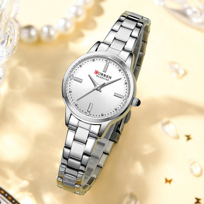 Quartz Steel Strap Rhinestone Women&