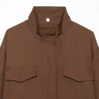 Womens Casual Jacket With A Chimney Collar
