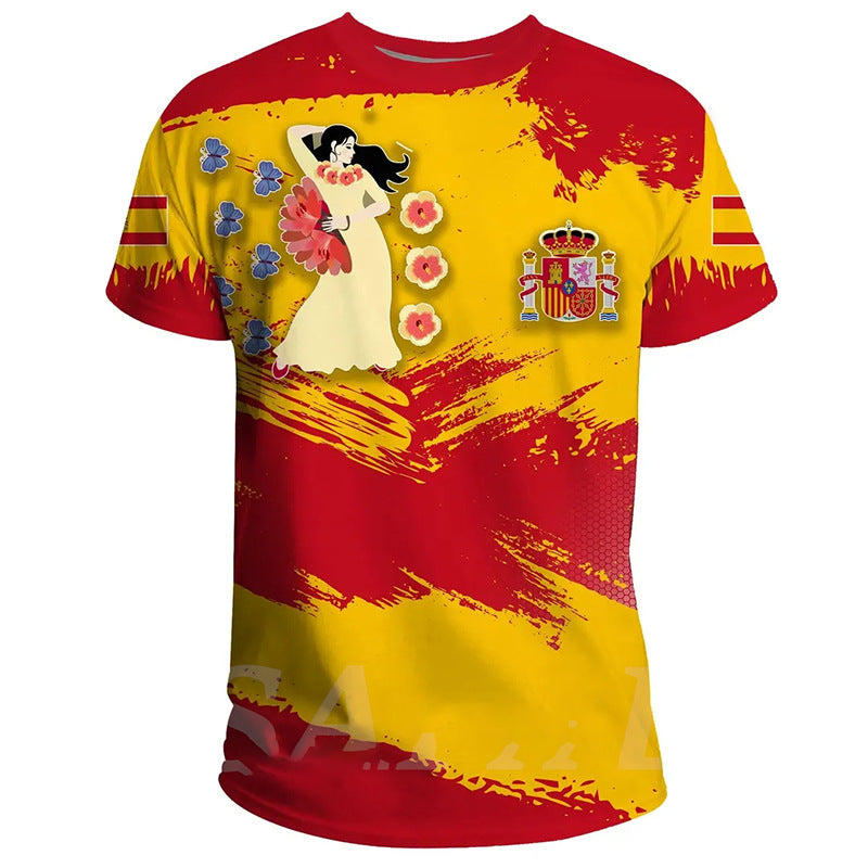 Digital Printing Couple Sports T-shirt American Football Short Sleeve