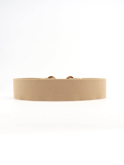 Geometric Buckle Elastic Wide Belt for Stylish Comfort