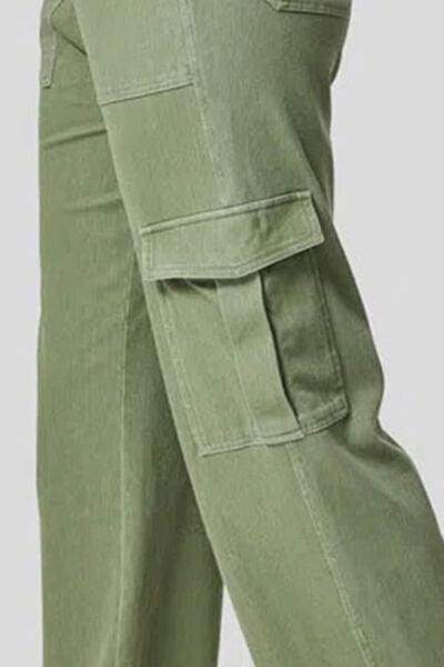 High Waist Straight Leg Cargo Jeans for Modern Style