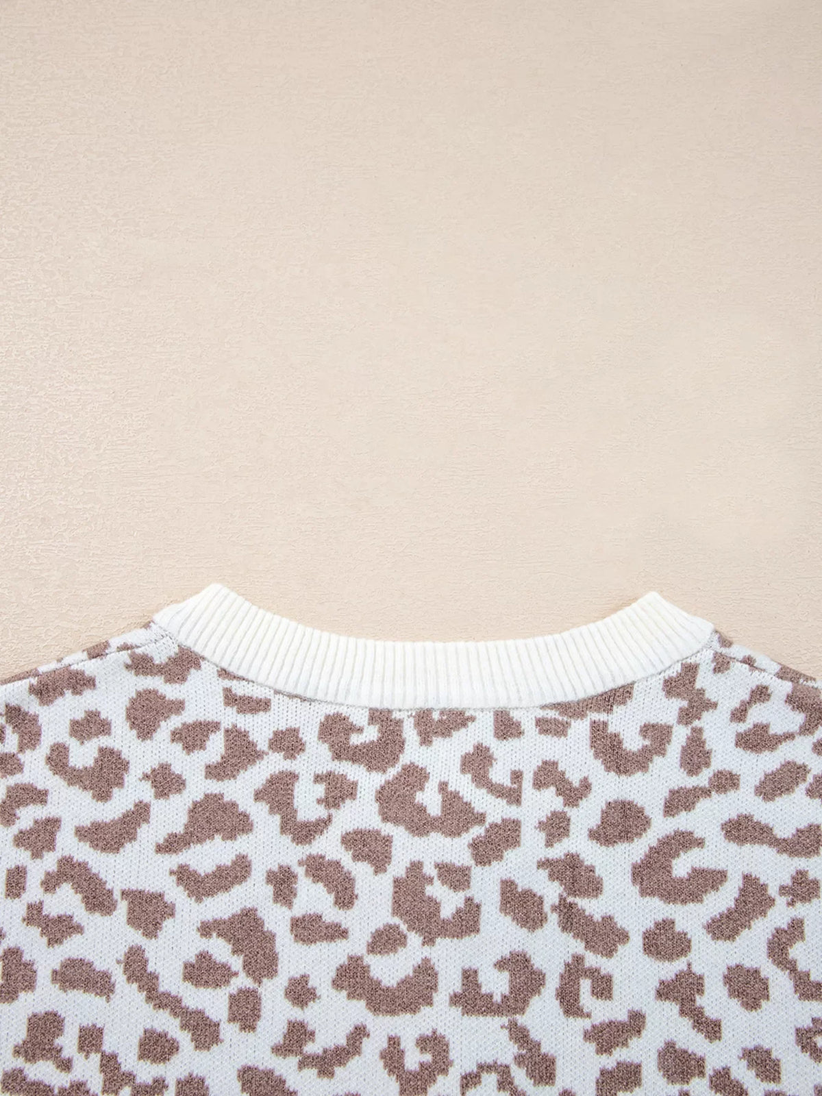 Leopard Drop Shoulder Chunky Knitted Cardigan