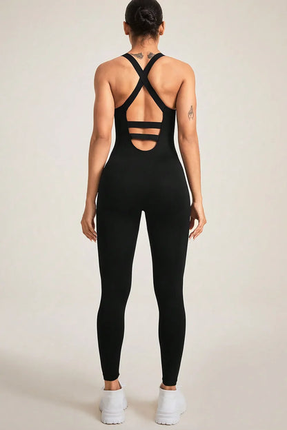 Crisscross Wide Strap Jumpsuit For Women At Selvanelle