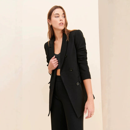 Double-breasted Drapey Blazer Womens Suit Jacket