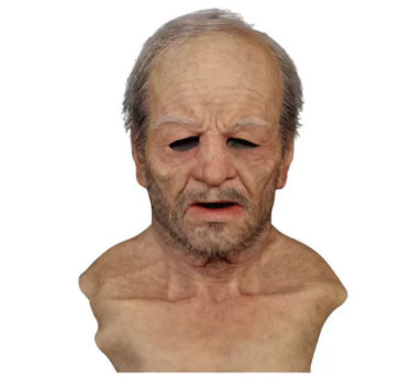 Halloween Granny Mask Latex Headgear Wig Mask