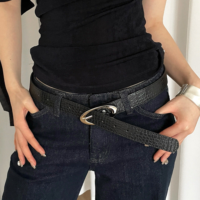 Fashion Lychee Pattern Belt Women&