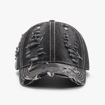 Distressed Adjustable Cotton Baseball Cap for Everyday Wear
