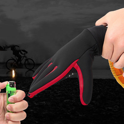 Cycling Gloves With Fleece Lining, Warm, Full-finger, Touchscreen-compatible