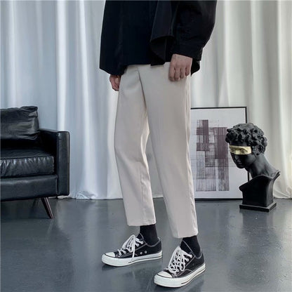 Mens Casual Loose-fitting Versatile Straight-leg Pants