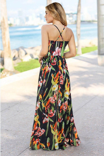 Crisscross Printed Surplice Cami Dress For Women