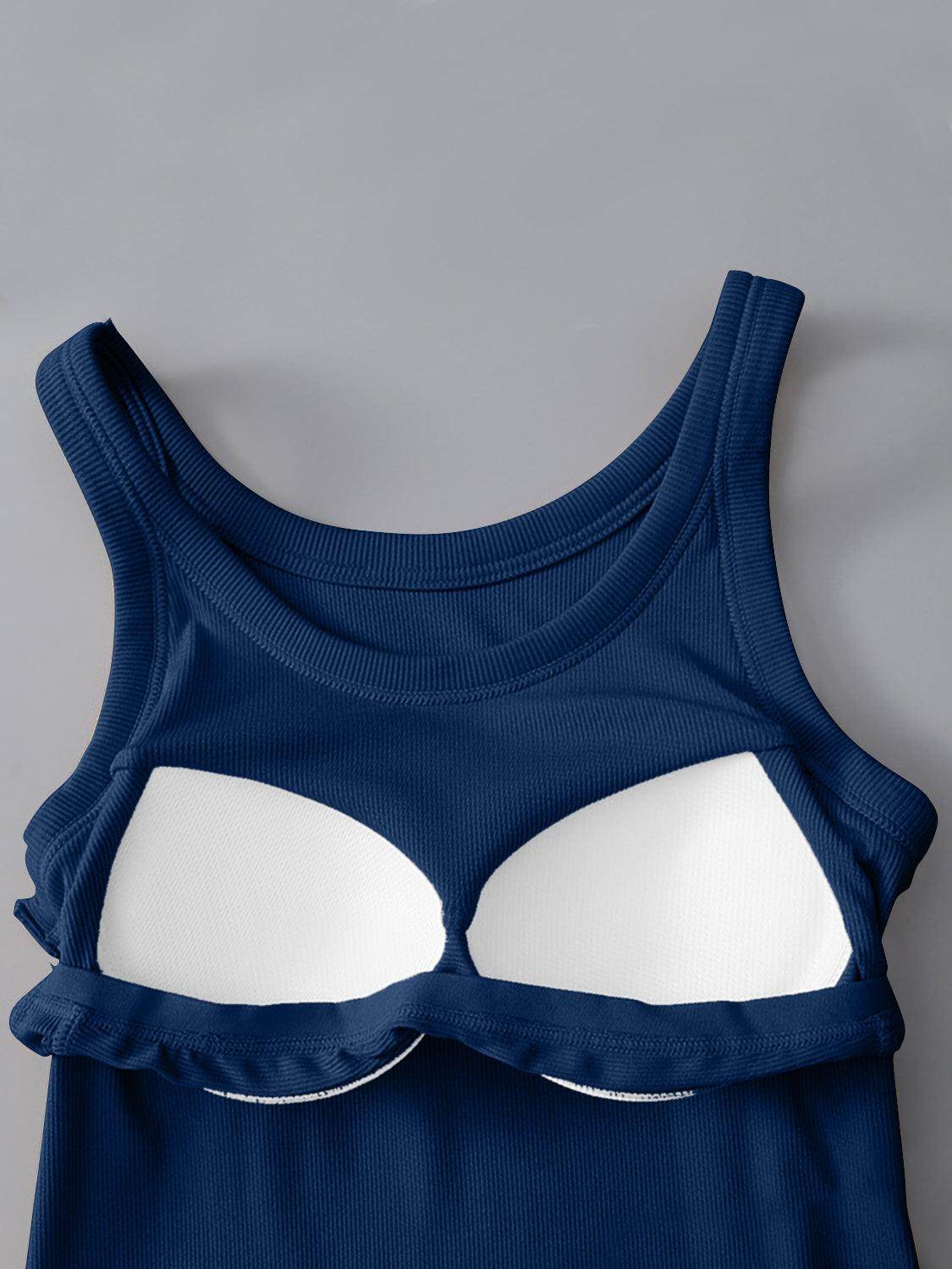 Round Neck Tank with Bra for Everyday Comfort Wear
