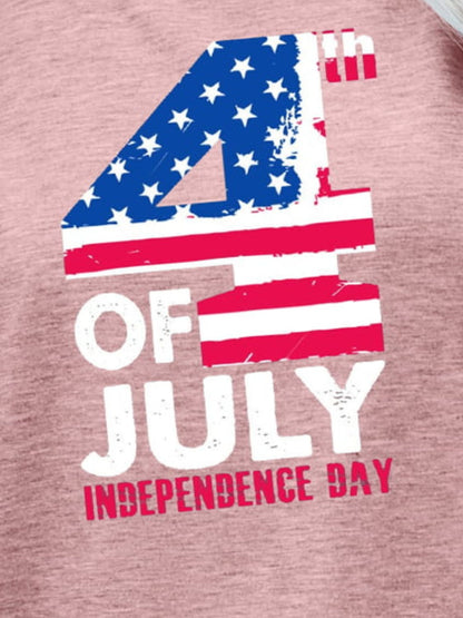 USA Flag Graphic Tee for Women