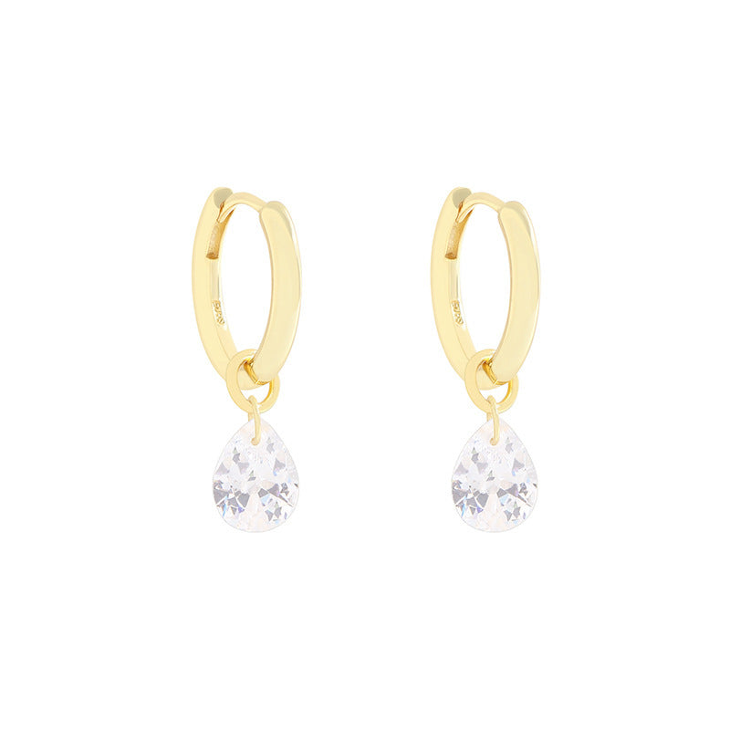 Light Luxury Water Drop Sterling Silver Earrings