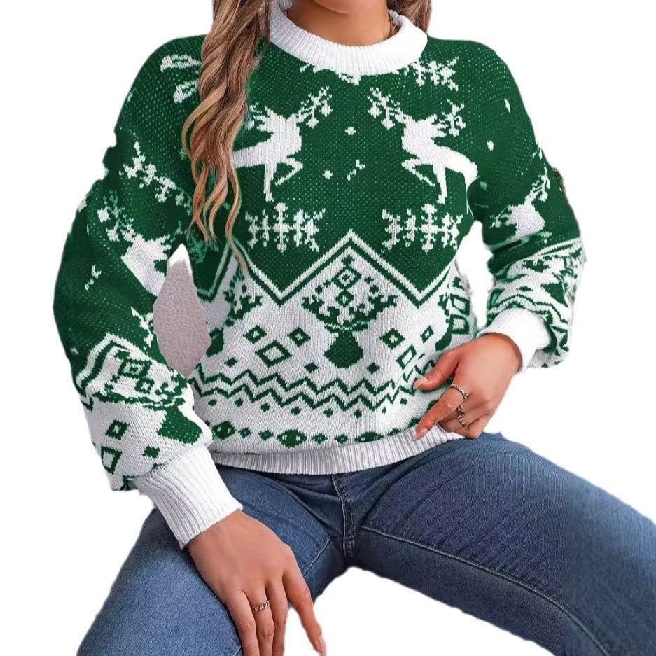 2025 Deer Pattern Hoodie, Women&