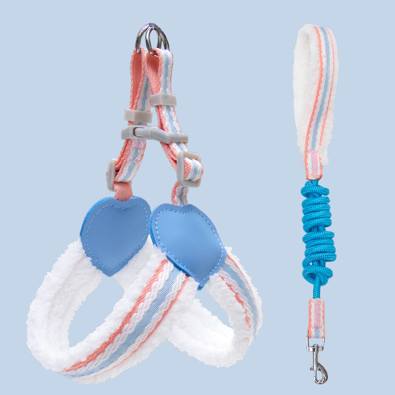Dog Leash Summer Breathable Corgi Shiba Inu Bichon Chest Vest Walking Dog Leash Small And Medium-sized Dog Pet Supplies